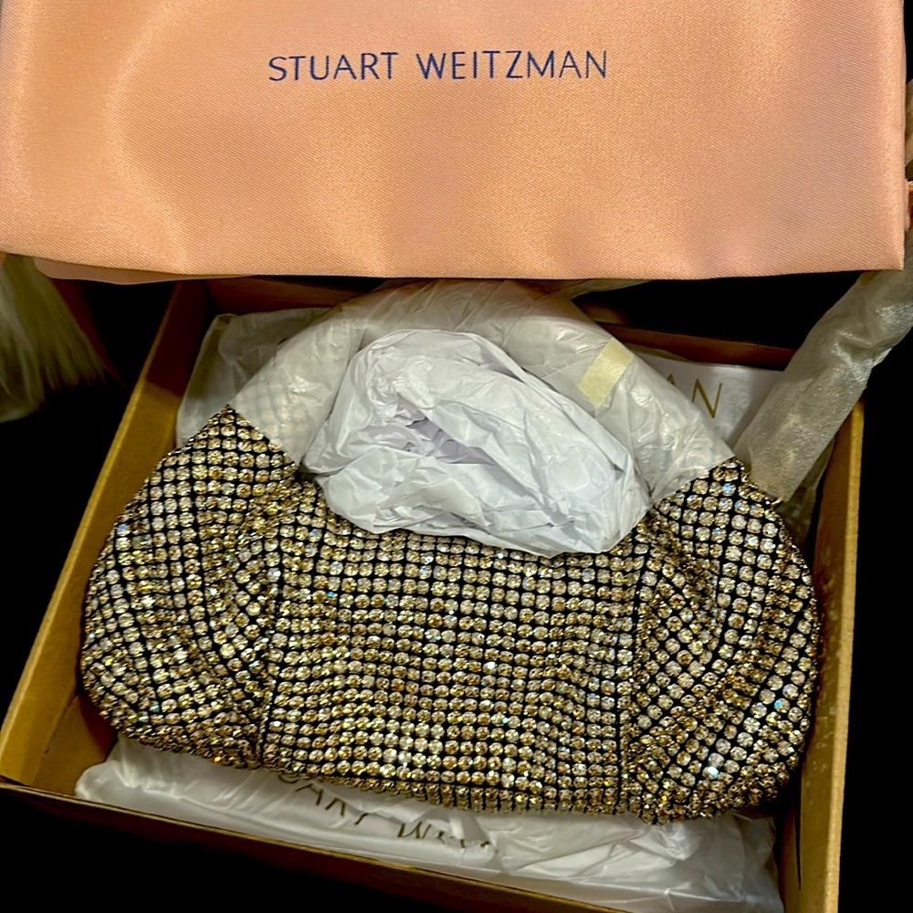 Excellent condition Stuart Weitzman Moda Shine Mini tote. Only worn once